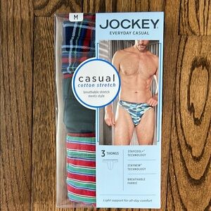 Jockey® Casual Cotton Stretch Thong - 3 Pack Multicolor Medium